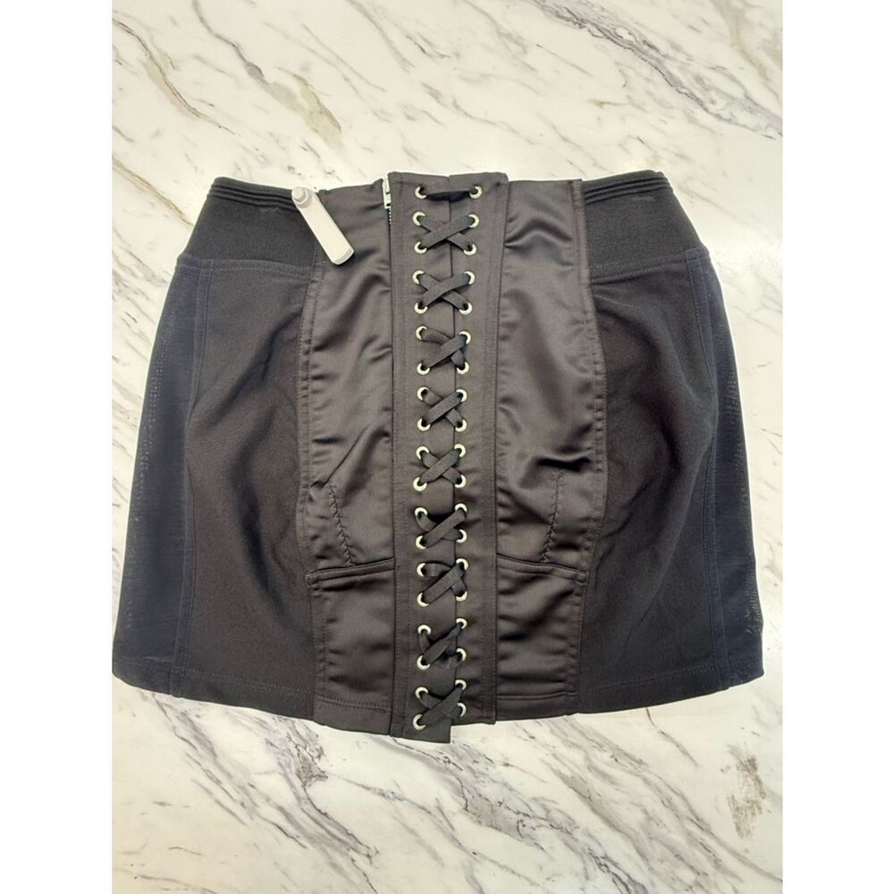 Jean Paul Gaultier Black Lace-Up Mini Skirt